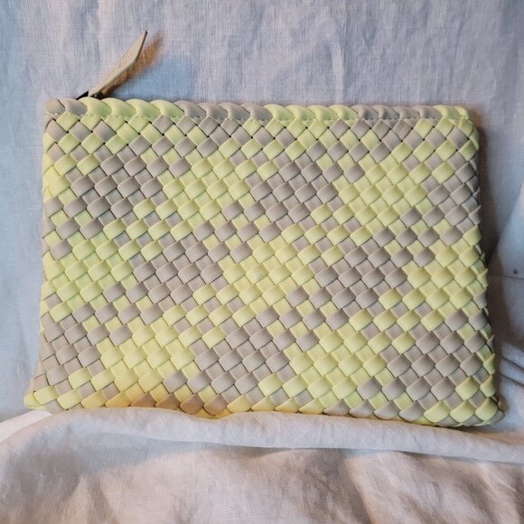 NAGHEDI St. Barth's Limon Plaid Mini Zip Bag - Clutch- Zip Pouch - Picture 1 of 8
